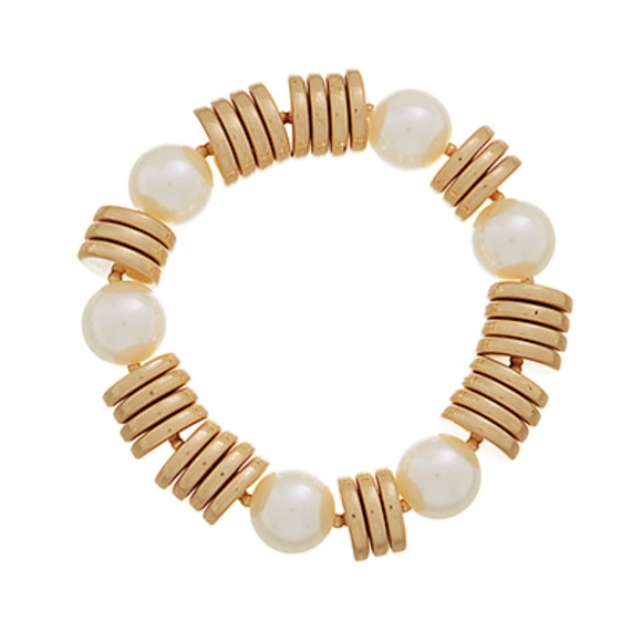Pearl Station & Disk Bracelet